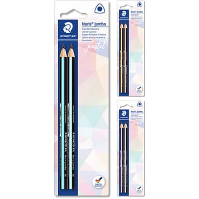 Lápis preto Jumbo Noris corpo pastel - Cores Sortidas - Staedtler - 119 BK2 PA BT 2 UN