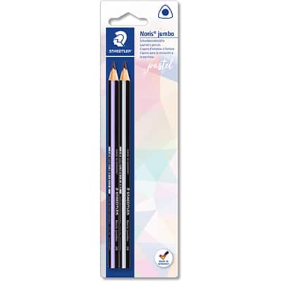 Lápis preto Jumbo Noris corpo pastel - Cores Sortidas - Staedtler - 119 BK2 PA BT 2 UN