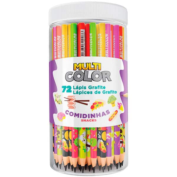 Lápis preto redondo Multicolor, Comidinhas, 511295, Multi Color - 1 UN