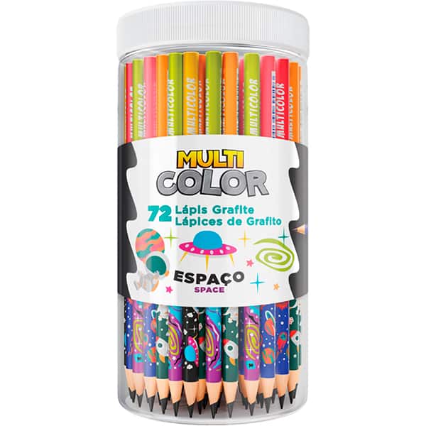 Lápis preto redondo Multicolor, Espaço, 511298, Multi Color - 1 UN