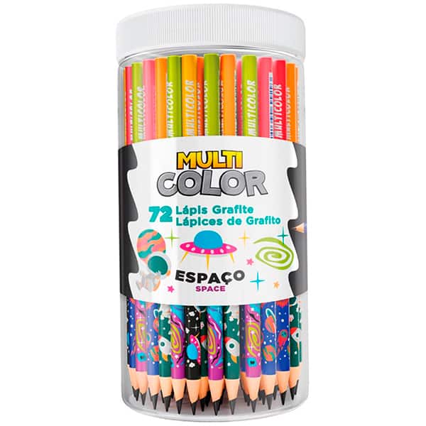 Lápis preto redondo Multicolor, Espaço, 511298, Multi Color - 1 UN