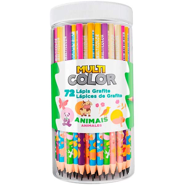 Lápis preto redondo Multicolor, Animais, 511297, Multi Color - 1 UN