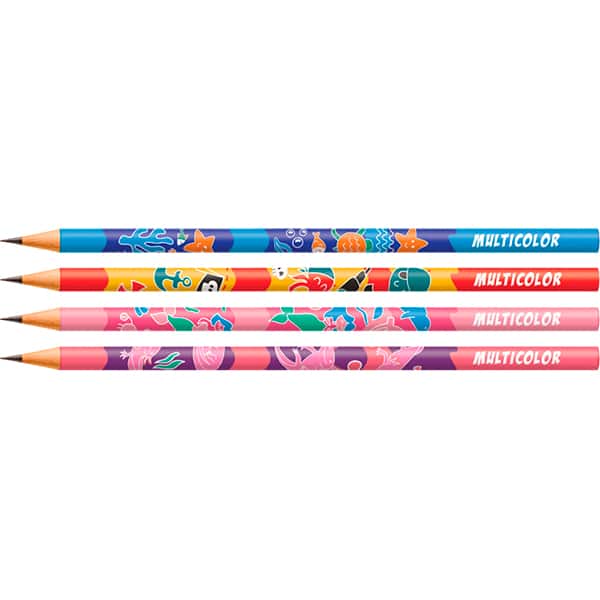 Lápis preto redondo Multicolor, Aqua, 511296, Multi Color - 1 UN