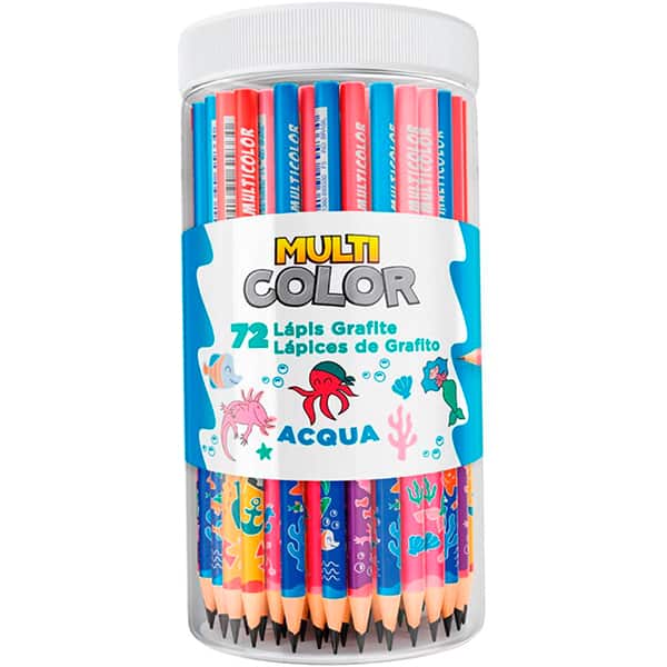 Lápis preto redondo Multicolor, Aqua, 511296, Multi Color - 1 UN