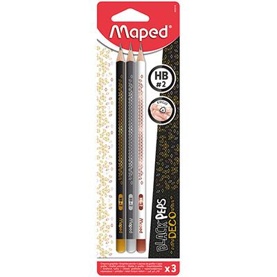 Lápis Grafite Black Peps Deco HB 2, 3 unidades, 850018, Maped BT 1 UN