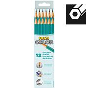 Lápis preto nº 2 HB Sextavado Multicolor, Verde, 315716, Multi Color - ET 12 UN