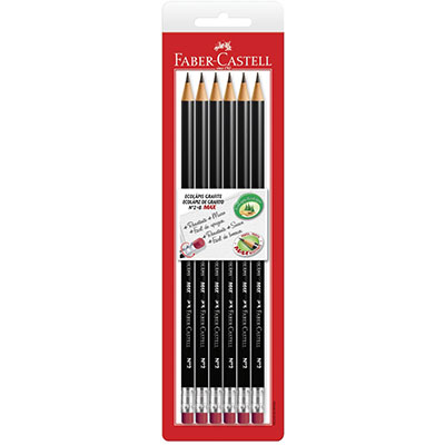 Lápis Grafite Redondo EcoLápis Max n.2 B Com Borracha Faber-Castell BT 6 UN Lápis Grafite Redondo EcoLápis Max n.2 B Com Borracha Faber-Castell BT 6 UN