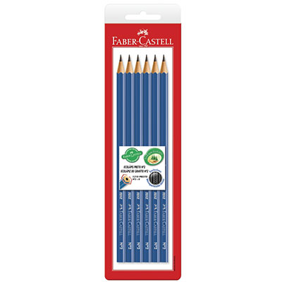 Lápis Grafite EcoLápis n. 2B Sextavado 6 Unidades Faber-Castell BT 6 UN Lápis Grafite EcoLápis n. 2B Sextavado 6 Unidades Faber-Castell BT 6 UN