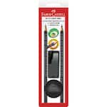 Kit Lápis Grafite 2 EcoLápis n.2 B Eco Grip 2001 Preto + Apontador + Borracha Faber-Castell BT 4 UN