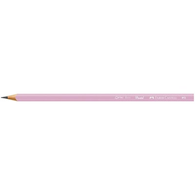 Kit Lápis Grafite Pastel Rosa 2 EcoLápis n.2 + Apontador + Borracha Faber-Castell BT 4 UN