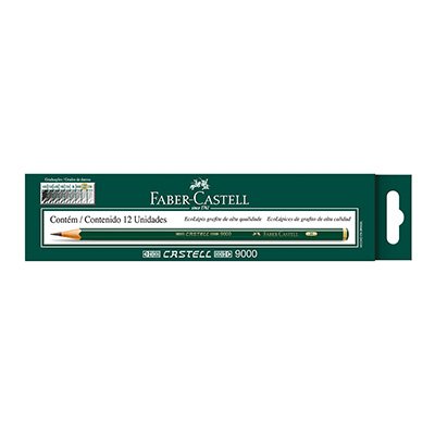 Lápis preto técnico H sextavado 9000H Faber-Castell CX 12 UN