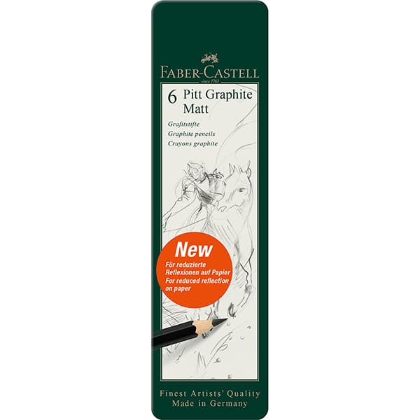 Estojo Lápis Grafite Pitt Graphite Matt Técnico (2B, 4B, 6B, 8B, 10B, 12B), Faber-Castell - ET 6 UN