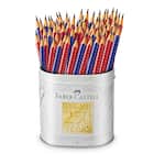 Lápis Preto n.2 Lata Mix, Grip, Vermelho, Azul, 1205, Faber-Castell - LT 144 UN