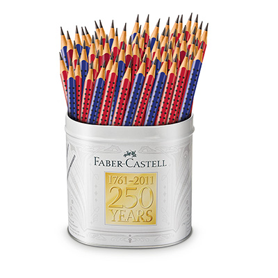 Lápis Preto n.2 Lata Mix, Grip, Vermelho, Azul, 1205, Faber-Castell - LT 144 UN Lápis Preto n.2 Lata Mix, Grip, Vermelho, Azul, 1205, Faber-Castell - LT 144 UN