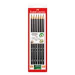Lápis Preto n.2 redondo + Grátis Apontador SM/1205AP Faber Castell BT 6 UN