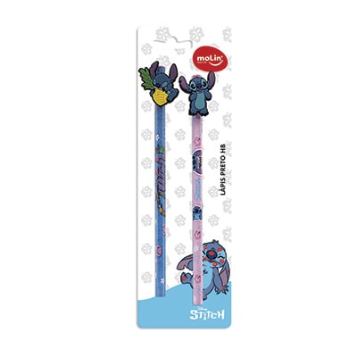 Lápis Preto Hb Disney Stitch Molin - BT 2 UN