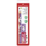 Kit Coleção Pets EcoLápis Grafite + Apontador + Borracha Rosa e Roxo, Faber-Castell - BT 4 UN