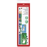 Kit Coleção Pets EcoLápis Grafite + Apontador + Borracha Verde e Azul, Faber-Castell - BT 1 UN