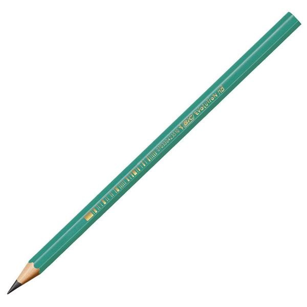 Lápis Preto Nº 2HB Sextavado BIC Evolution, Corpo Verde, Apaga Fácil, Ponta Resistente, 835230 - BT 4 UN