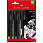 Caneta hidrográfica SuperSoft Pen, 1.0mm, 5 cores, Faber-Castell BT 5 UN