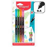 Caneta hidrográfica ponta fina 0.4mm 4 cores Fineliner GraphPeps Premium, 749043, Maped BT 1 UN