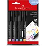 Caneta hidrográfica 1,0mm, SuperSoft, pastel, Faber-Castell - BT 5 UN