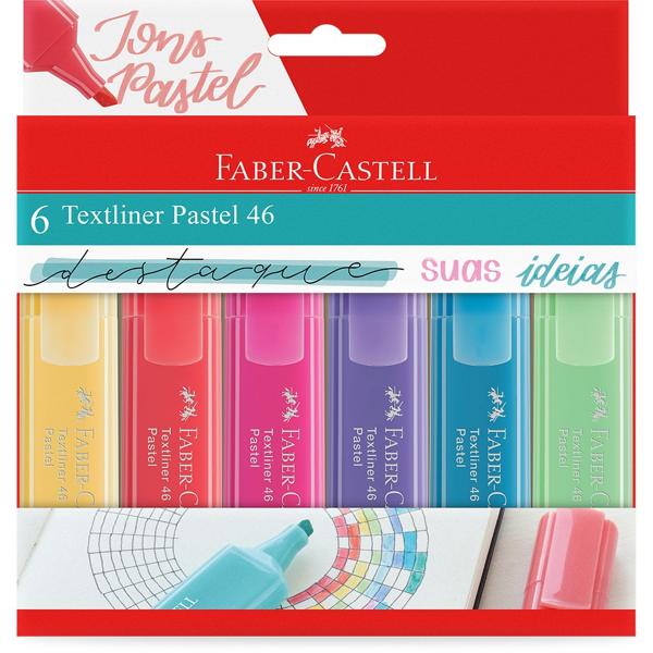 Marca Texto Textliner Pastel 46, Faber-Castell - CX 6 UN Marca Texto Textliner Pastel 46, Faber-Castell - CX 6 UN