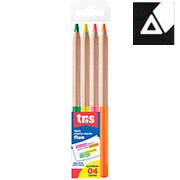 Lápis marca texto fluorescente, 4 cores, 604350, Tris - BT 4 UN