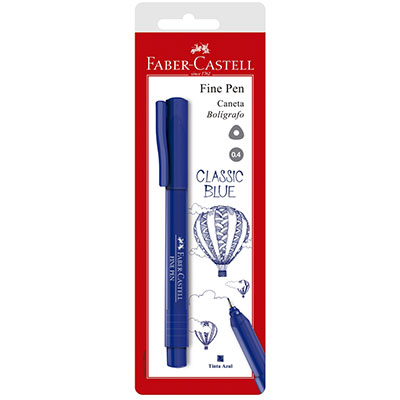 Caneta Fine Pen 0.4mm Classic Blue Faber-Castell BT 1 UN Caneta Fine Pen 0.4mm Classic Blue Faber-Castell BT 1 UN