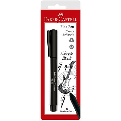 Caneta Fine Pen 0.4mm Classic Black Faber-Castell BT 1 UN
