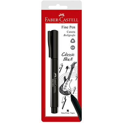 Caneta Fine Pen 0.4mm Classic Black Faber-Castell BT 1 UN Caneta Fine Pen 0.4mm Classic Black Faber-Castell BT 1 UN