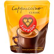 Cappuccino classic refil, 100g, 12034120, Tres Corações - PT 1 UN