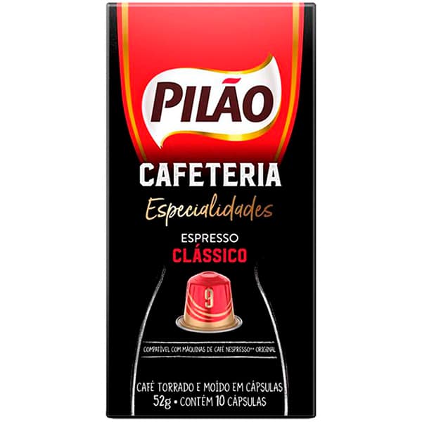 Café Pilão Cápsula Cafeteria Especialidades Intensidade 9 Compatível com Máquina de Café Nespresso - CX 10 UN