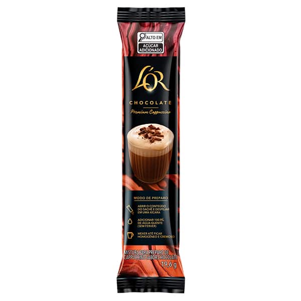 Cappuccino instantâneo, Chocolate, L´OR - CX 8 UN
