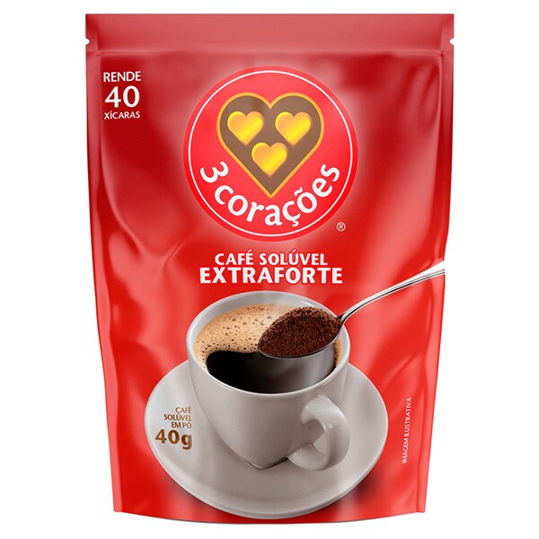 Café Solúvel Extraforte, 40g, Três Corações - PT 1 UN