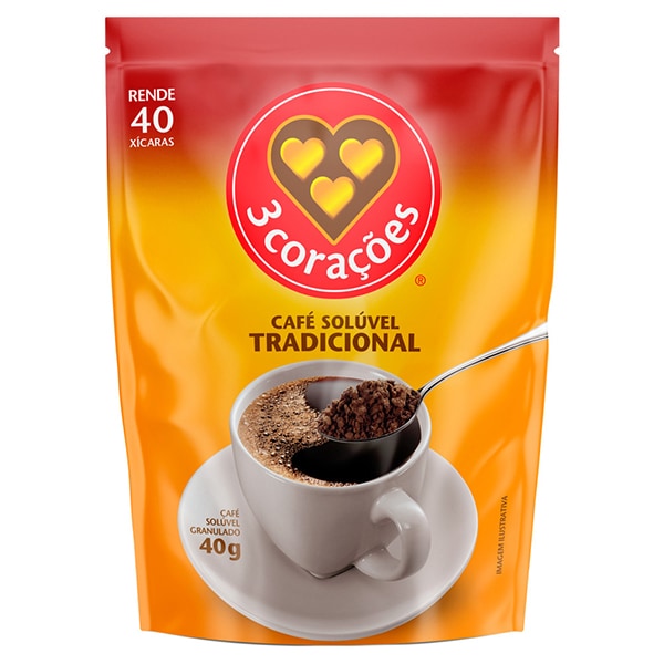 Café Solúvel Tradicional, 40g, Três Corações - PT 1 UN