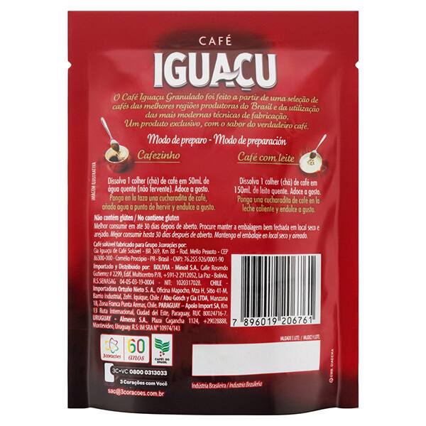 Café solúvel iguaçu, Clássico, 50g, 12142014, Tres Corações - PT 1 UN