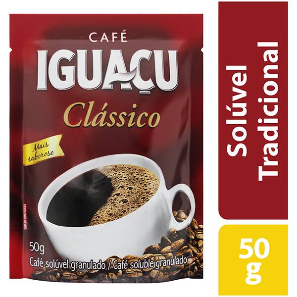 Café solúvel iguaçu, Clássico, 50g, 12142014, Tres Corações - PT 1 UN