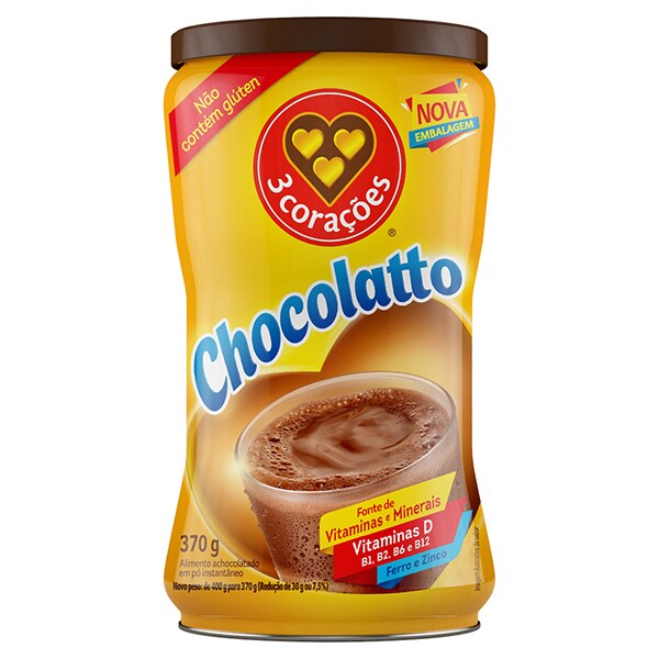 Achocolatado Chocolatto, 370g, 12035047, Tres Corações - 1 UN