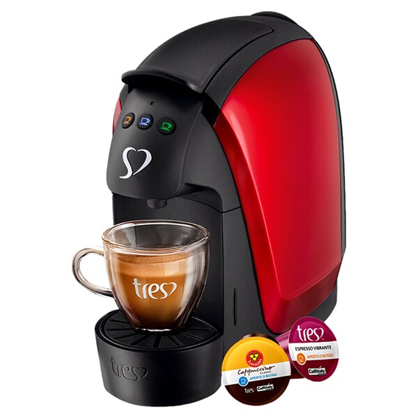 Cafeteira Luna para Expresso e Multibebidas, 220v, Vermelha, 20911388, Três Corações - CX 1 UN