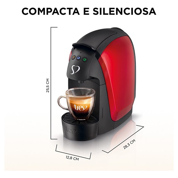 Cafeteira Luna para Expresso e Multibebidas, 220v, Vermelha, 20911388, Três Corações - CX 1 UN