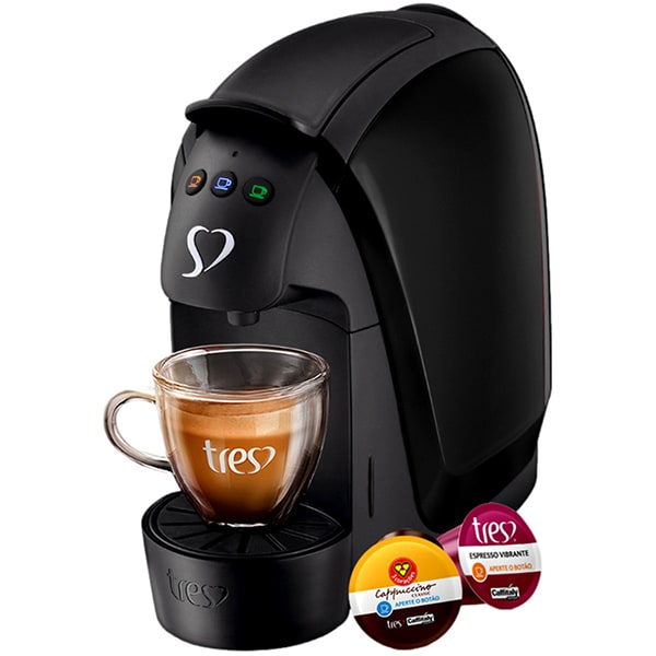 Cafeteira Luna para Expresso e Multibebidas, 220v, Preta, 20911390, Três Corações - CX 1 UN