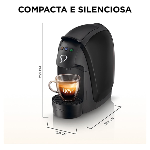 Cafeteira Luna para Expresso e Multibebidas, 220v, Preta, 20911390, Três Corações - CX 1 UN