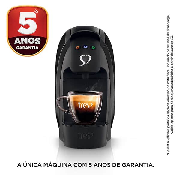 Cafeteira Passione para Espresso e Multibebidas, 127v, Preta, 20911391, Três Corações - CX 1 UN