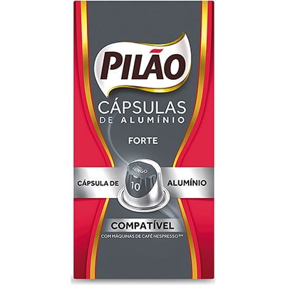 Cápsulas de Café para Nespresso Pilão , Sabor Forte, Compatível com Cafeteira Nespresso - CX 10 UN