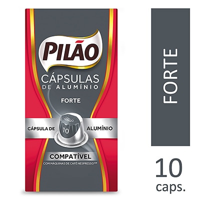 Cápsulas de Café para Nespresso Pilão , Sabor Forte, Compatível com Cafeteira Nespresso - CX 10 UN