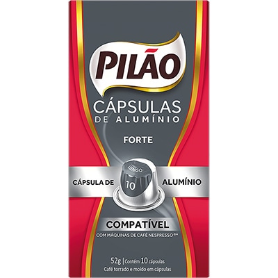 Cápsulas de Café para Nespresso Pilão , Sabor Forte, Compatível com Cafeteira Nespresso - CX 10 UN