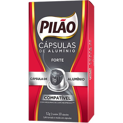 Cápsulas de Café para Nespresso Pilão , Sabor Forte, Compatível com Cafeteira Nespresso - CX 10 UN