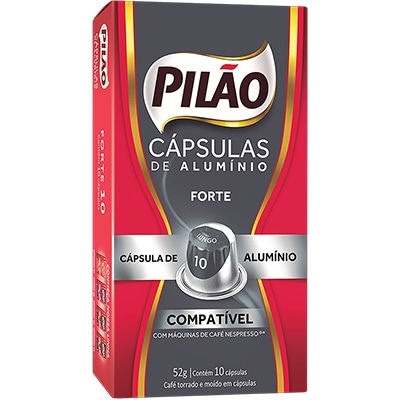 Cápsulas de Café para Nespresso Pilão , Sabor Forte, Compatível com Cafeteira Nespresso - CX 10 UN