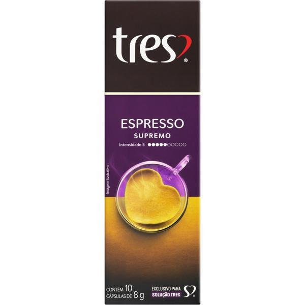 Cápsula de café espresso supremo Três Corações CX 10 UN